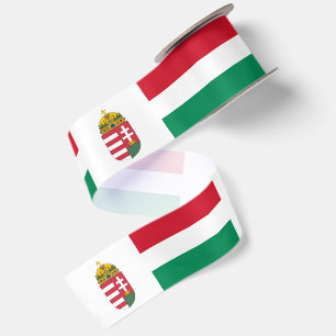 En Satin Ruban de Hongrie, emblème, patriotique, drapeau ho