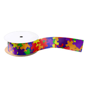 En Satin Ruban de morceau de puzzle de sensibilisation sur