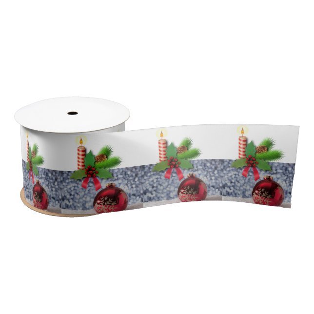 En Satin Ruban de Noël, bougie de Noël (Bobine)