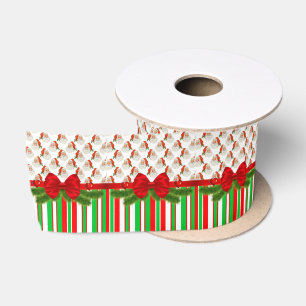 En Satin Ruban de Noël, Joyeux Noël Père Noël Stripe
