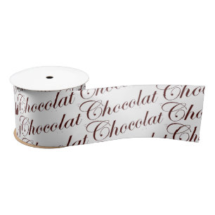 En Satin Ruban de script de chocolat français