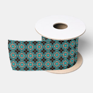 En Satin Ruban de style marocain noir et turquoise