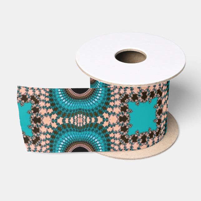 En Satin Ruban de style marocain noir et turquoise (Bobine)