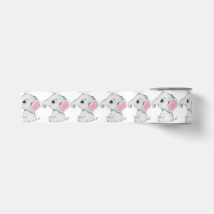 En Satin Ruban d'éléphant rose pour la douche d'anniversair