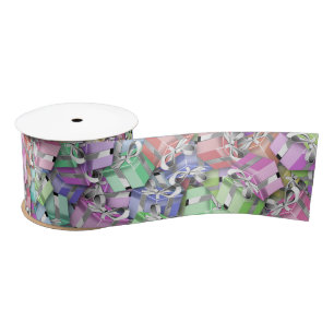 En Satin ruban des boîtes pastel