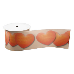 En Satin Ruban des coeurs d'automne