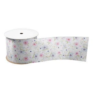 En Satin ruban des fleurs de printemps
