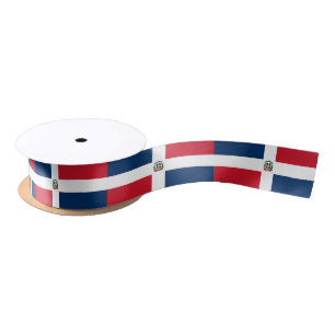 En Satin Ruban dominicain de drapeau