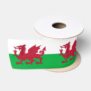 En Satin Ruban drapeau gallois, mode dragon, Cymru, Pays de