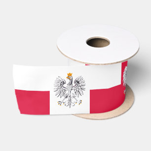 En Satin Ruban Drapeau Polonais, Aigle, Coeur, Pologne