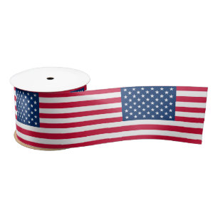 En Satin Ruban Drapeau USA Patriotique