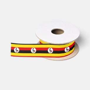 En Satin Ruban du drapeau ougandais, mode ougandaise /sport