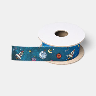 En Satin Ruban enveloppant cadeau pour enfants de l'espace 