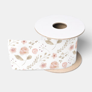 En Satin Ruban floral aquarelle 