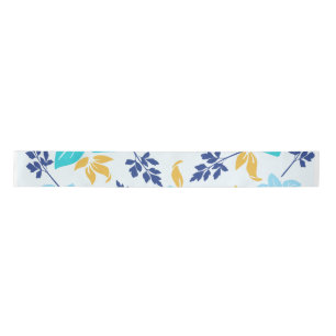 En Satin Ruban Floral Bleu