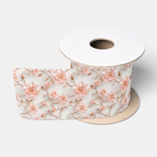 En Satin Ruban floral rose élégant