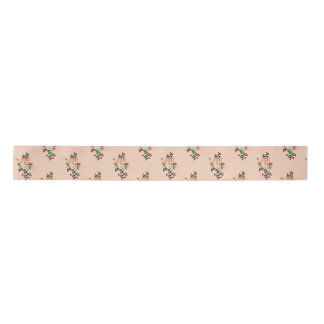 En Satin ruban floral roux