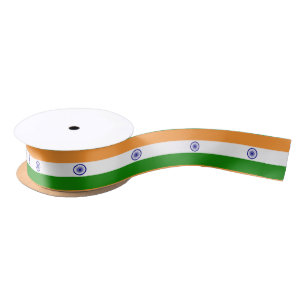 En Satin Ruban indien de drapeau