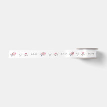 Ruban Mariage Customisé Fleur sauvage aquarelle