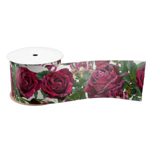 En Satin Ruban Mariage Rose Bourgogne