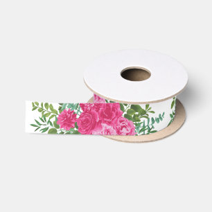 En Satin Ruban Mariage rose vif