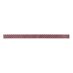 En Satin Ruban marron et blanc de point de polka