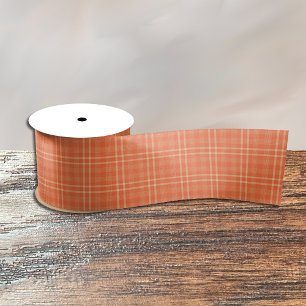 En Satin Ruban Motif Orange Tartan jolie Automne