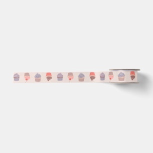 En Satin Ruban Motif Pastel Cupcake Confetti