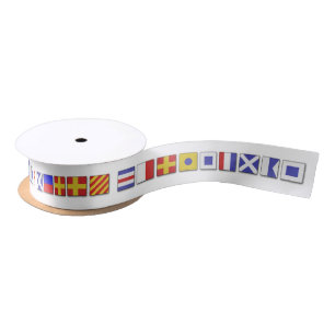 En Satin Ruban nautique de Joyeux Noël de drapeaux