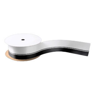 En Satin Ruban noir et blanc de rayure