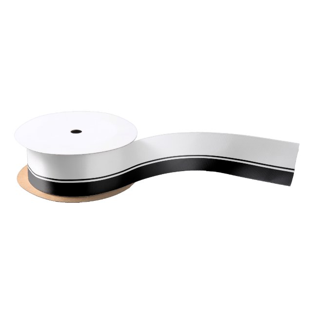 En Satin Ruban noir et blanc de rayure (Bobine)