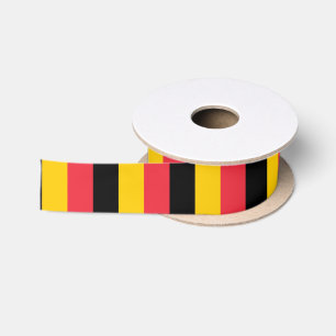 En Satin Ruban patriotique avec drapeau de Belgique