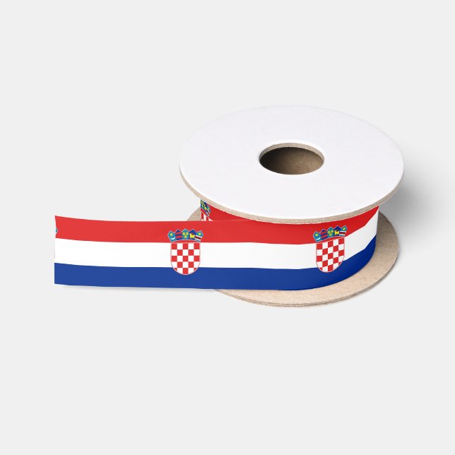 En Satin Ruban patriotique avec drapeau de la Croatie (Bobine)
