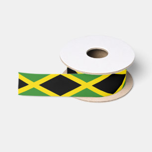 En Satin Ruban patriotique avec drapeau de la Jamaïque