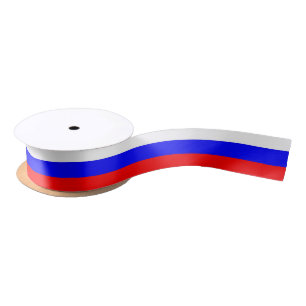 En Satin Ruban patriotique avec drapeau de la Russie