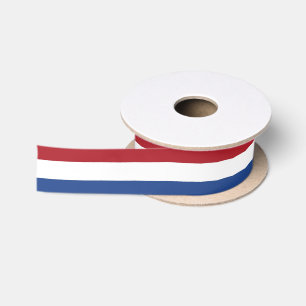 En Satin Ruban patriotique avec drapeau de Pays-Bas