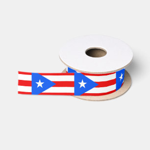 En Satin Ruban patriotique avec drapeau de Porto Rico