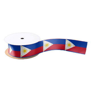 En Satin Ruban patriotique avec drapeau des Philippines