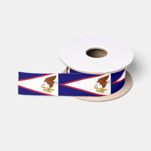 En Satin Ruban patriotique avec drapeau des Samoa américain