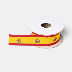 En Satin Ruban patriotique avec drapeau d'Espagne