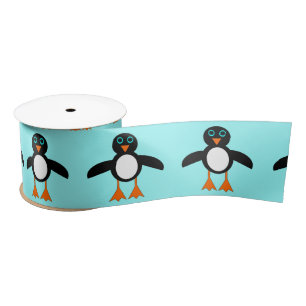 En Satin Ruban Pingouin Cute