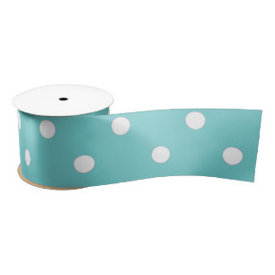 En Satin Ruban Point Polka Sky Turquoise