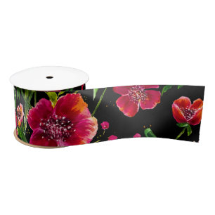 En Satin Ruban Poppy Garden