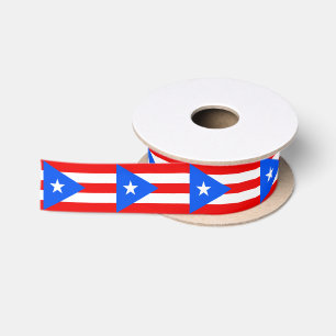 En Satin Ruban portoricain de drapeau