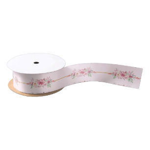 En Satin Ruban romantique rose floral