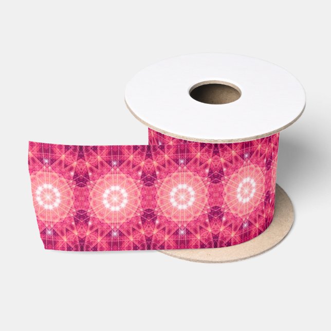 En Satin Ruban rose clair Hexagon de la Frontière géométriq (Bobine)