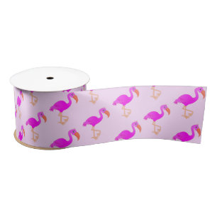 En Satin Ruban rose Flamant rose
