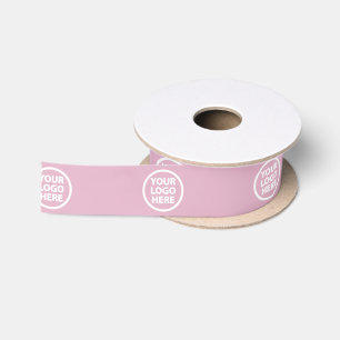 En Satin Ruban rose personnalisé avec logo d'entreprise