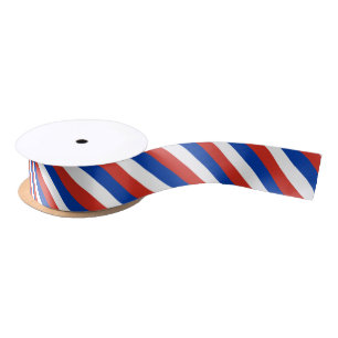 En Satin Ruban rouge, bleu et blanc