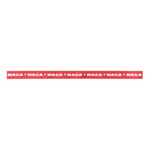 En Satin Ruban rouge et blanc MAGA